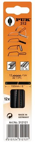 PUK Metallsägeblatt 312 L.150mm ZpZ 32 1-s.12 St./Karte PUK