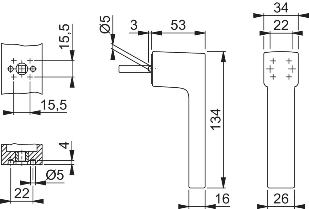 HOPPE® Fenster-Steckgriff Hamburg 0769RL, Aluminium, 12004649 HOPPE® Fenster-Steckgriff Hamburg 0769RL, Aluminium, 12004649