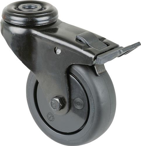 BS ROLLEN Lenkrolle m.Festst.D.75mm Trgf.75kg Rückenloch 10,2 m.Festst.