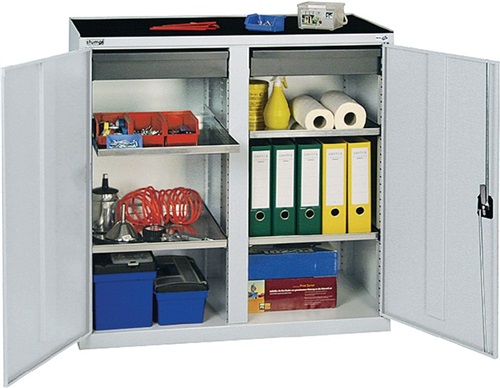 STUMPF Werkzeug-/Beistellschrank H1000xB1000xT500mm 2 Schubl.4 BD lichtgrau