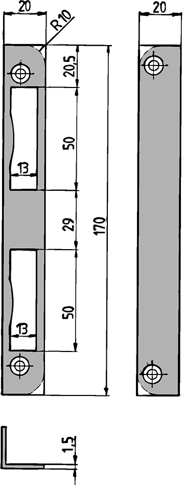 KFV Winkelschließblech WSS 1-N, Edelstahl KFV Winkelschließblech WSS 1-N, Edelstahl