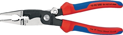 KNIPEX Elektroinstallationszange L.200mm pol.Mehrkomp.-Hülle m.Öffnungsf.KNIPEX