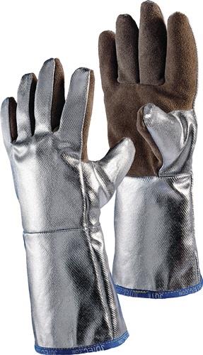 JUTEC Hitzesch.handsch.5-Finger Universal braun/silber Spaltled.alumin.Preox-Aramid