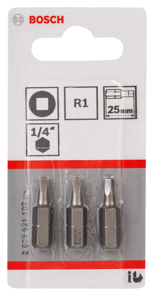 BOSCH Schrauberbit Extra-Hart R1, 25 mm, 3er-Pack