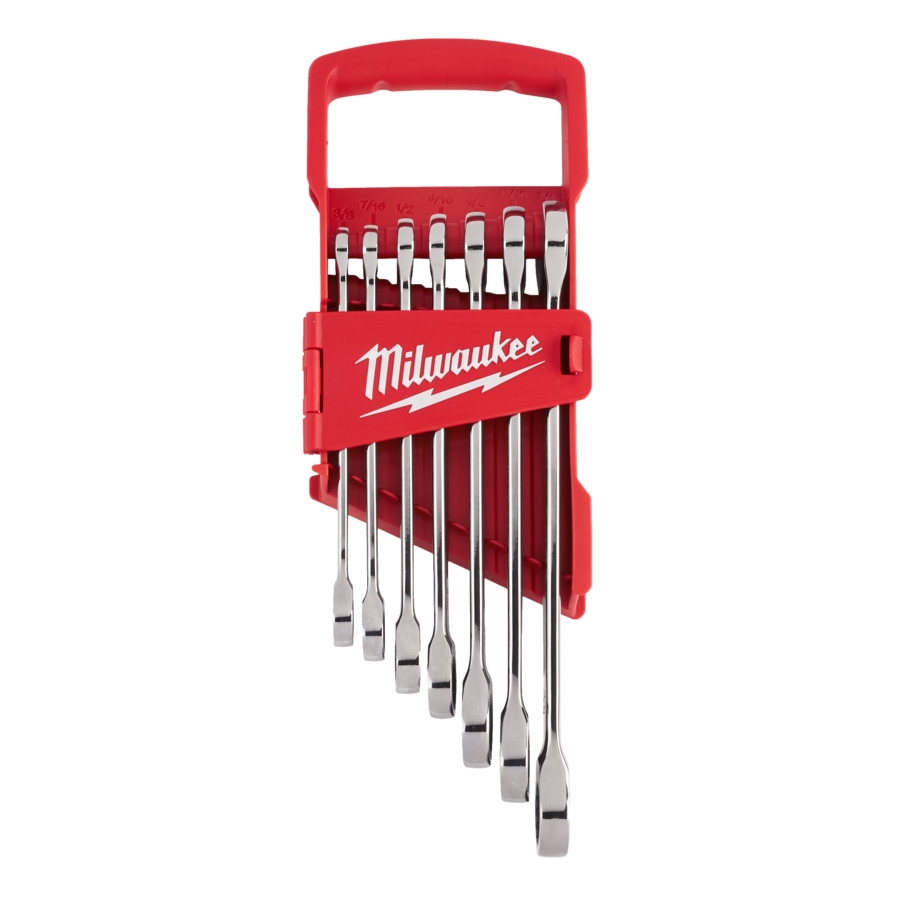 MILWAUKEE 7-teilig imperial MAX BITE Ratschen-Ringmaulschlüsselsatz