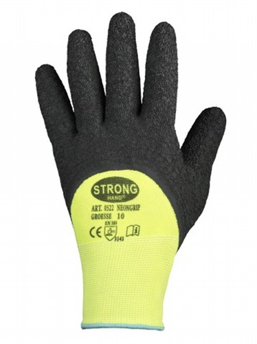 STRONGHAND Handschuh NEONGRIP Gr.8 neongelb/schwarz EN 420,EN 388 PSA II STRONGHAND