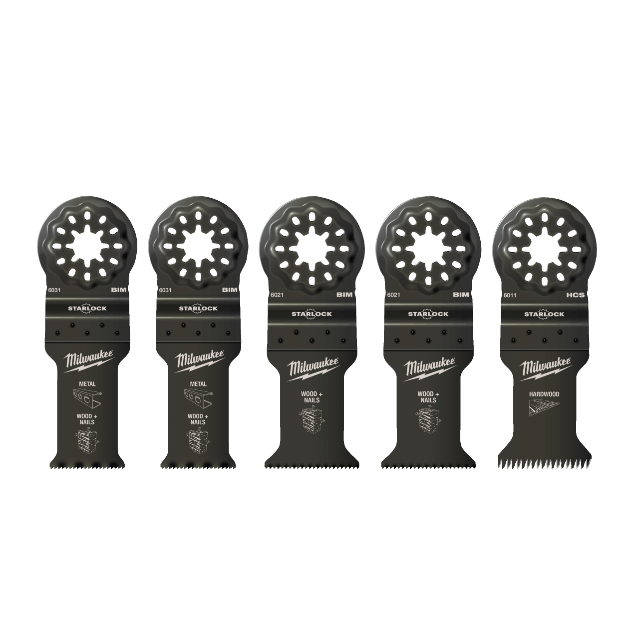 MILWAUKEE 5-teilig Multitool Zubehörset Holz & Metall
