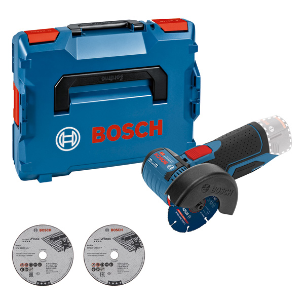 BOSCH Akku-Winkelschleifer GWS 12V-76, Solo Version, L-BOXX