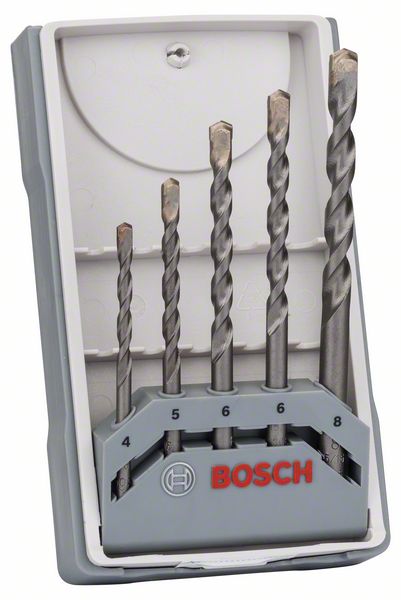 BOSCH Betonbohrer CYL-3 Set, Silver Percussion, 5-teilig, 4 - 8 mm