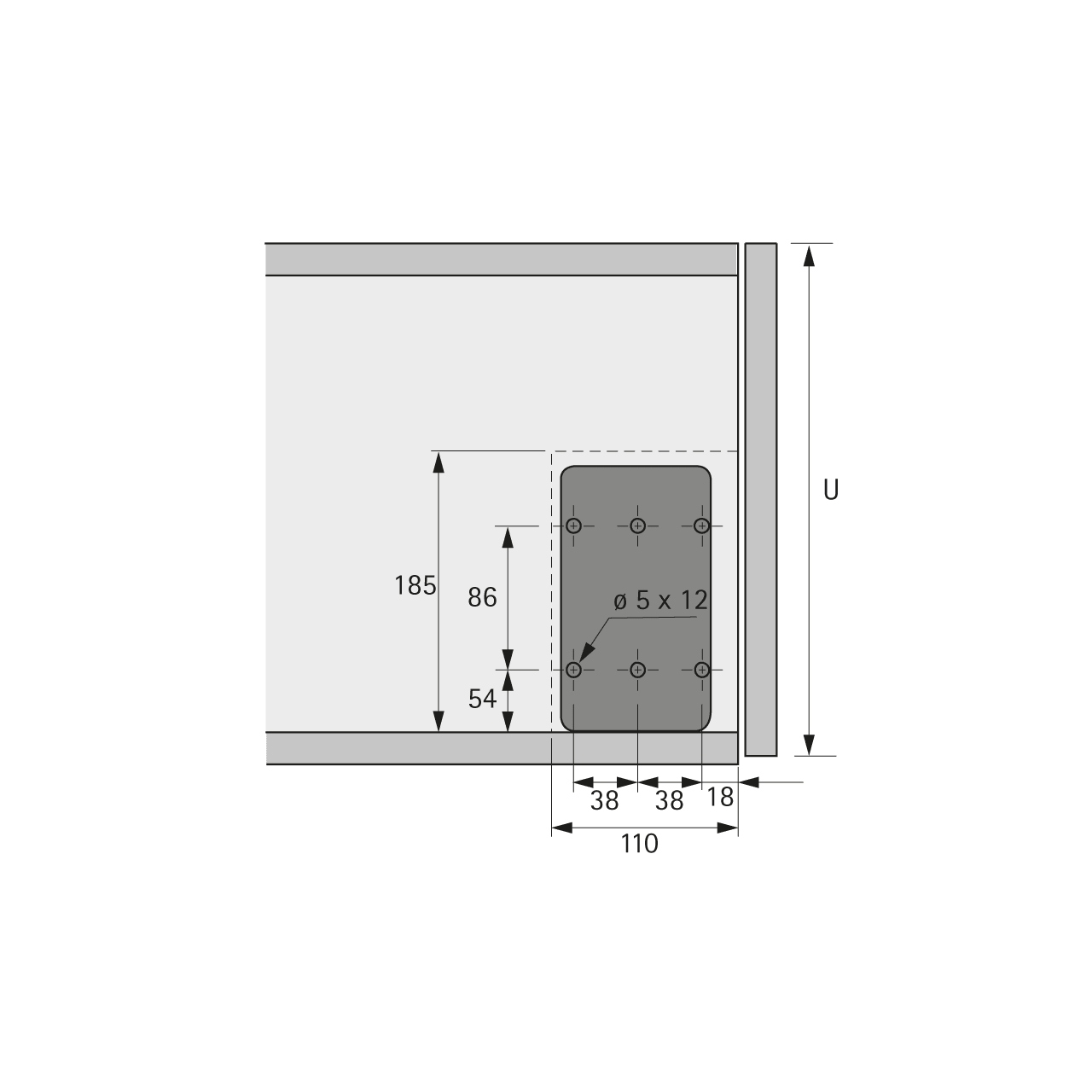 HETTICH Klappenhalter mit Seilzug Lift Mini, 200N, 9206691