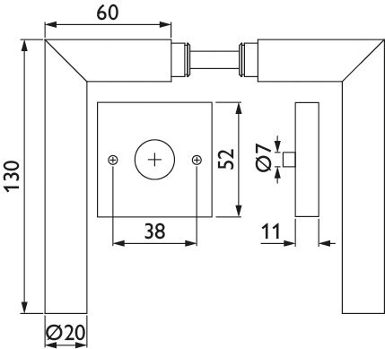 HERMAT Drückergarnitur ohne Schlüsselrosetten BASIC 02 1802/2011.K, Edelstahl