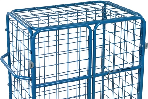 FETRA Paketwagen Drahtgitterverkleidung L1200xB800mm brillantblau m.Flügeltüren u.Dach