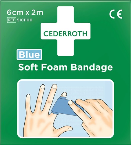 CEDERROTH Soft Foam Bandage selbsthaftend elastisch,blau Rl.6cmx2m CEDERROTH