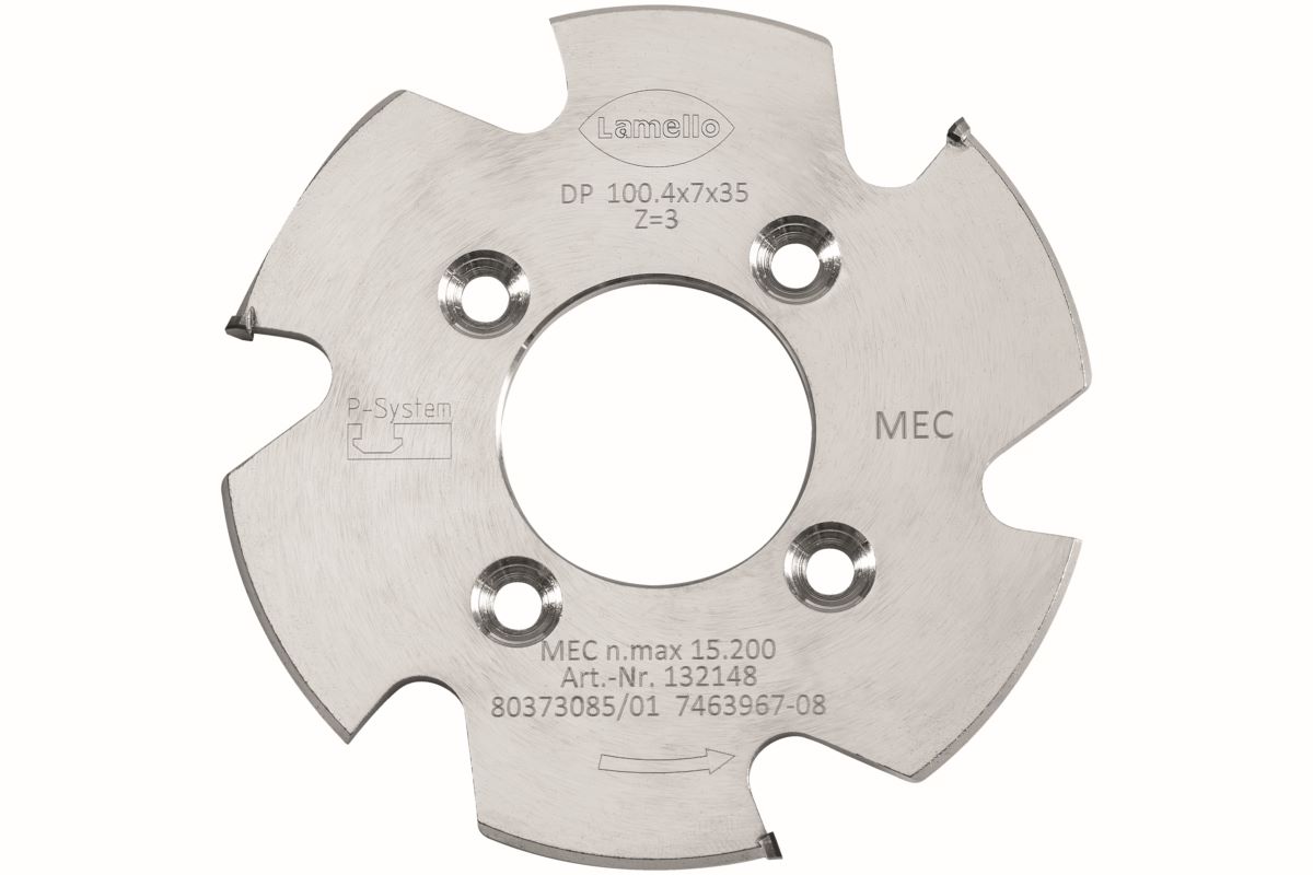LAMELLO P-System Nutfräser CNC, DP, Ø100.4x7xØ35 mm, Z3, NL 4xØ5.5xØ50 mm, 132148