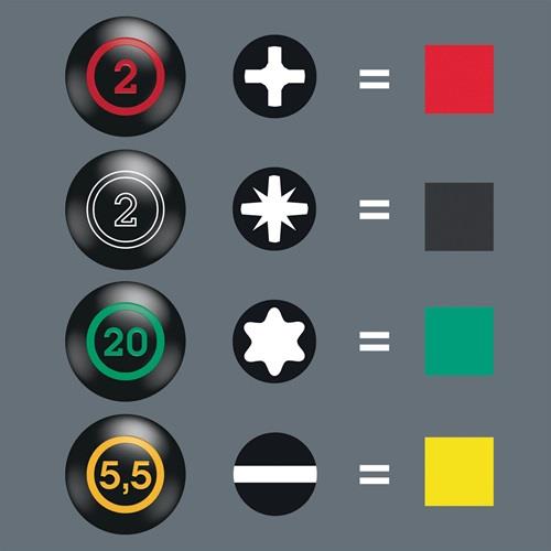 WERA Vergaserschraubendreher 355 PZ Stubby Gr.PZ 2 Klingen-L.25mm Kraftform