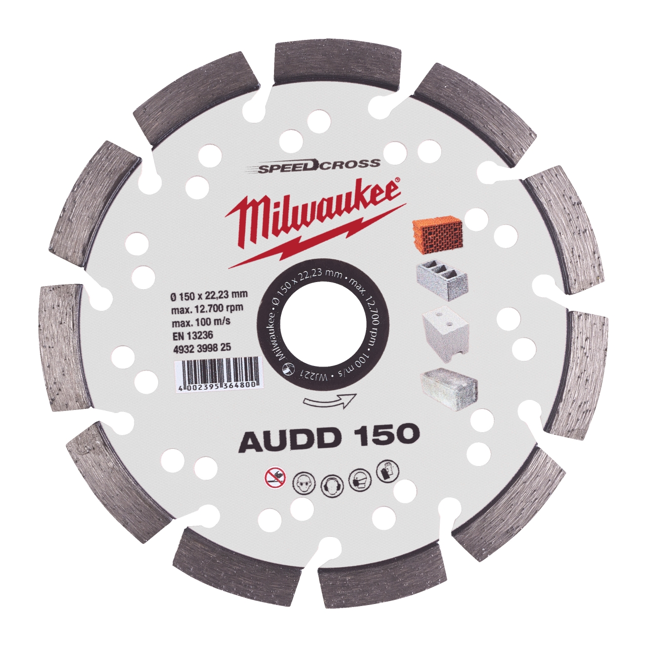 MILWAUKEE für abrasive Materialien Speedcross Diamanttrennscheibe AUDD 150 mm