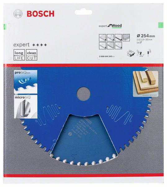 BOSCH Kreissägeblatt Expert for Wood, 254 x 30 x 2,6 mm, 54