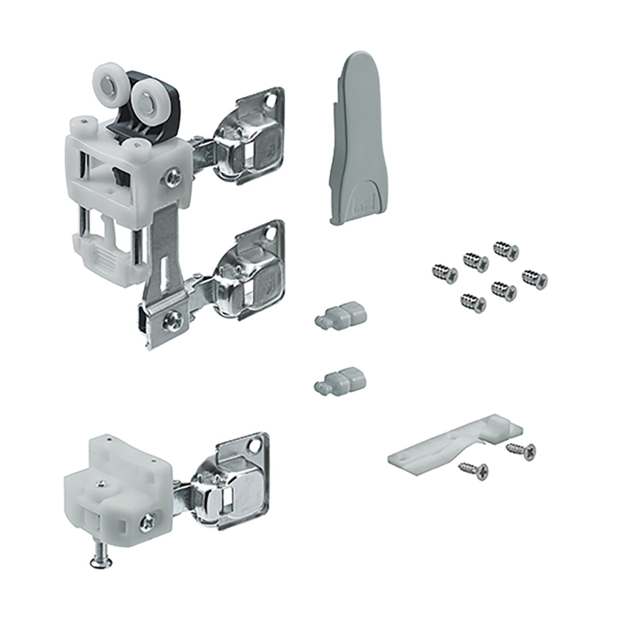HETTICH WingLine L, Laufteilset mit unterer Führung mit Schließautomatik, 25 kg , grau, links, 9278485 HETTICH WingLine L, Laufteilset mit unterer Führung mit Schließautomatik, 25 kg , grau, links, 9278485