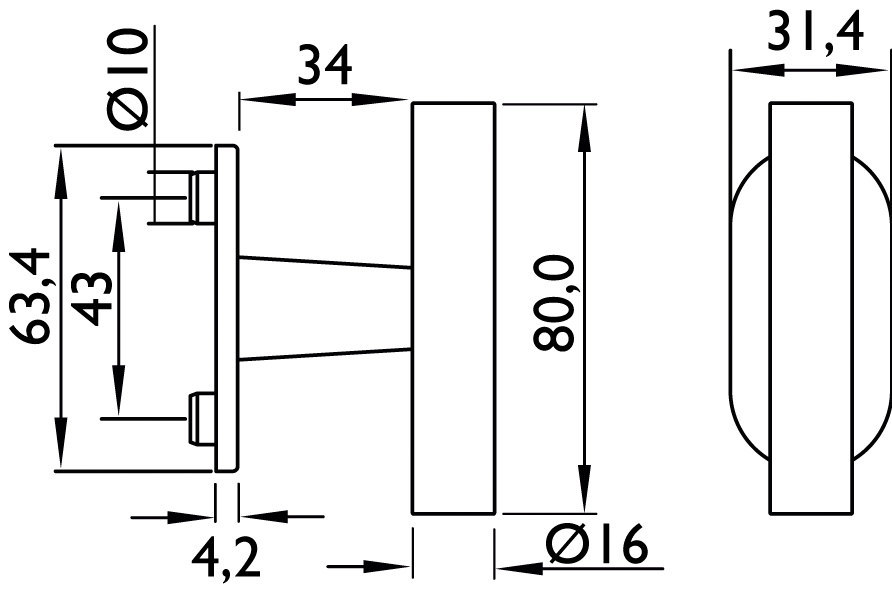 HERMAT Fenstergriff BASIC 02 1802.MAG, Edelstahl