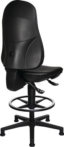TOPSTAR Arbeitsdrehstuhl Point 70 C Bodengleiter+Fußring Kunstlederpolster schwarz TOPSTAR Arbeitsdrehstuhl Point 70 C Bodengleiter+Fußring Kunstlederpolster schwarz