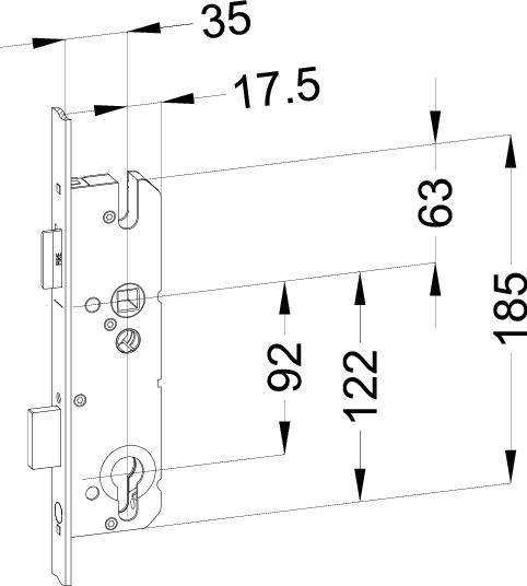 WINKHAUS Schlosskasten STV G3 SK TPW3, 8/92, umstellbare Falle, Stahl WINKHAUS Schlosskasten STV G3 SK TPW3, 8/92, umstellbare Falle, Stahl