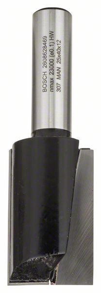 BOSCH Nutfräser Standard for Wood, 12 mm, D1 25 mm, L 40 mm, G 81 mm