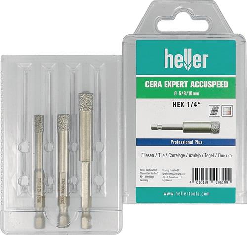HELLER Feinsteinzeugbohrer Cera Expert Accuspeed 3-tlg.D.6,8,10mm Schaft 6-kant HELLER