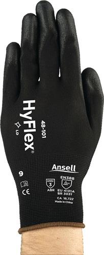 ANSELL Handschuhe HyFlex® 48-101 Gr.10 schwarz EN 388 PSA II Nyl.m.PU ANSELL