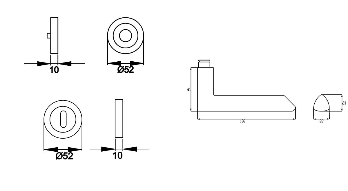 KARCHER DESIGN Drückergarnitur ER55 BB0 71 - Paris, Buntbart, Edelstahl