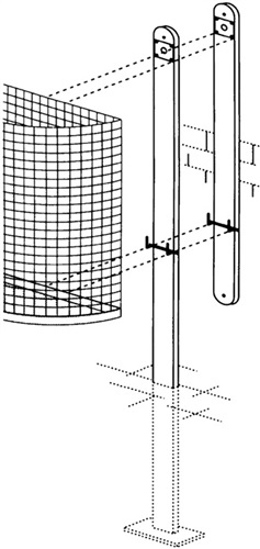 Eisenständer H.1400mm z.Bet.m.Schloss u.Schlü.f.Abfallbehälter 27l