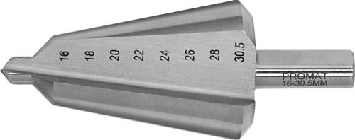 PROMAT Blechschälbohrer Bohrber.16-30,5mm HSS-Co Gesamt-L.76mm Z.2 PROMAT