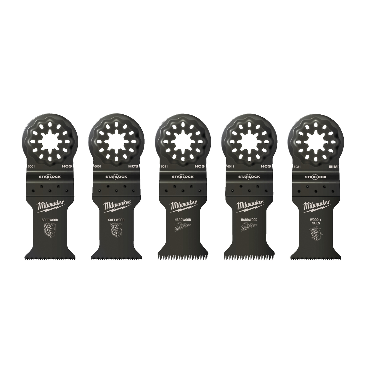MILWAUKEE 5-teilig Multitool Zubehörset Holz