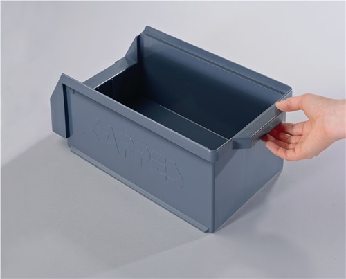 RASTERPLAN Sichtlagerkasten L230xB140xH130mm PE grau RASTERPLAN