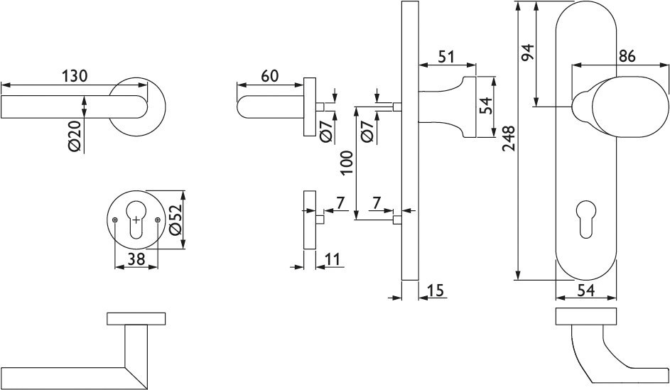 HERMAT Schutz-Wechselgarnitur BASIC 02 1802.ROS/2089.PZH/3128, Edelstahl