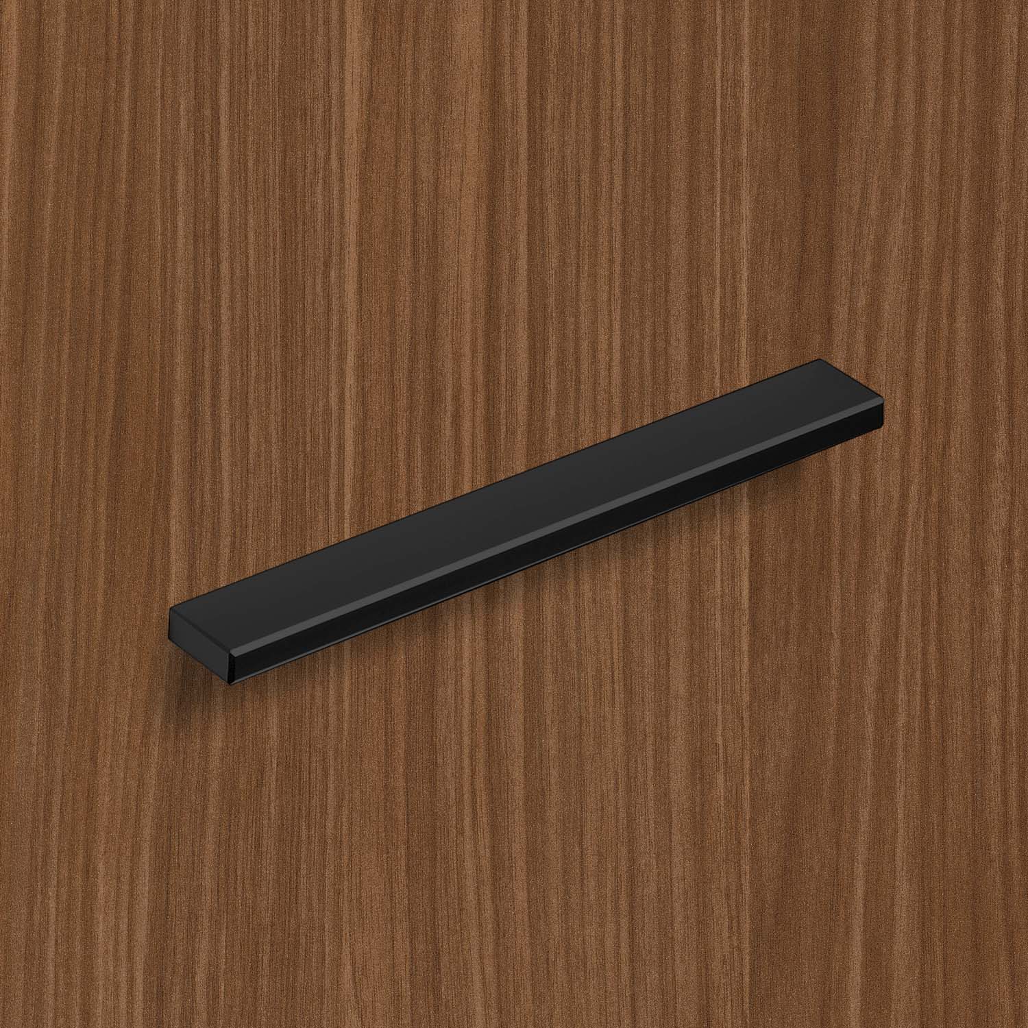 HETTICH Griffleiste Stabia, Bohrabstand 128 mm, L 140 mm, B 8 mm, H 20 mm, Schwarz matt, 9345442