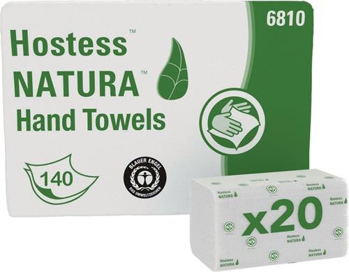 KIMBERLY-CLARK Handtuch Hostess™ NATURA™ 6810 2-lag.weiß L.ca.330 mmxB.ca.250mm 20 Päckchenx140