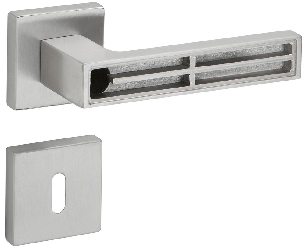 HERMAT Drückergarnitur mit Rosetten TEMPTATION 1682/2311.SC, Edelstahl