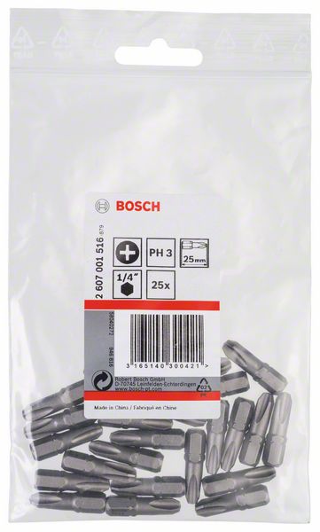 BOSCH Schrauberbit Extra-Hart PH 3, 25 mm, 25er-Pack