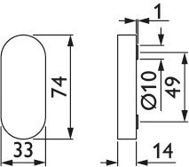 HERMAT Schlüsselrosette 2085, Edelstahl