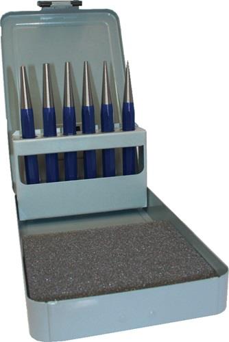 PROMAT Durchtreibersatz 6tlg.1-2-3-4-5+Körner-D.4mm Metallkassette PROMAT