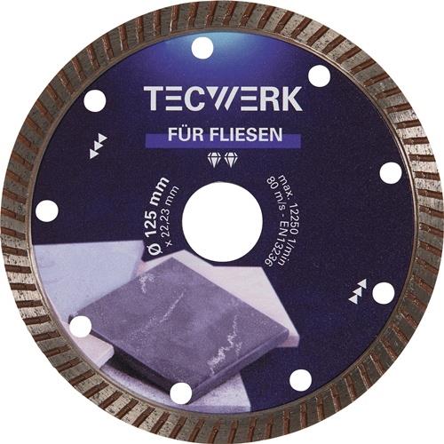 Diamanttrennscheibe FLIESEN PRO T Segmenthöhe 7 mm Segmentstärke 1,6 mm Winkelschleifer TECWERK