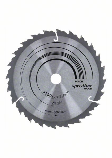 BOSCH Kreissägeblatt Speedline Wood, 190 x 20/16 x 2,2 mm, 24