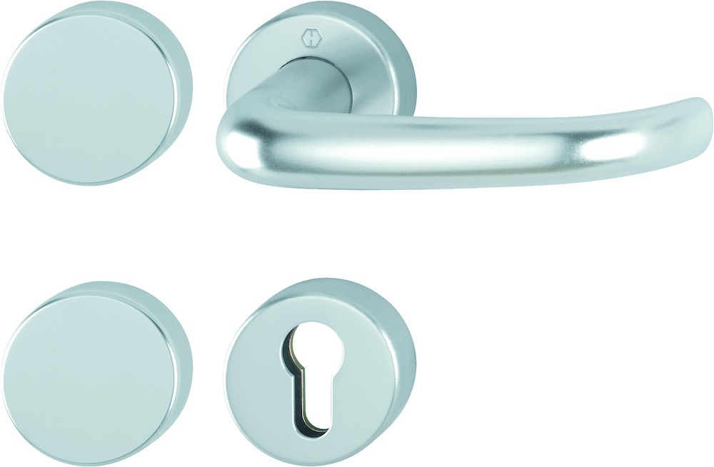 HOPPE® FH Standflügelgarnitur mit Rosetten San Francisco FS-1301/42H/42HS, Aluminium
