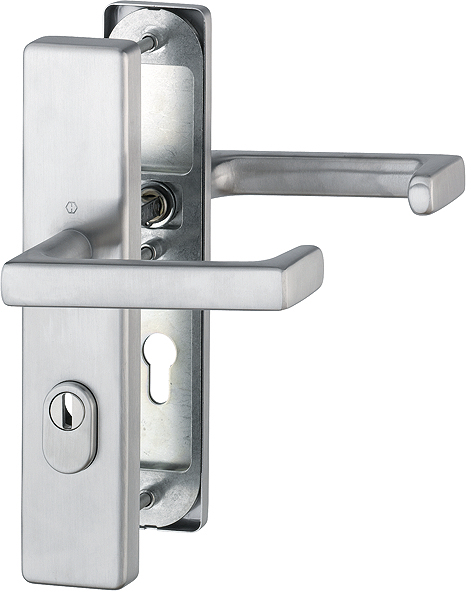 HOPPE® FH Schutz-Drückergarnitur mit Langschild Detroit FS-E1644F/2222ZA/2210, Edelstahl, 3861295
