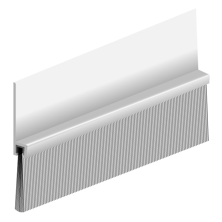 ELLEN Türbodendichtung IBS 70 z. schrauben Alu silber, H 69, Bürstenhöhe 29mm