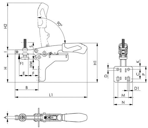 AMF Waagrechtspanner Nr.6871 Gr.50 Winkelfuß AMF