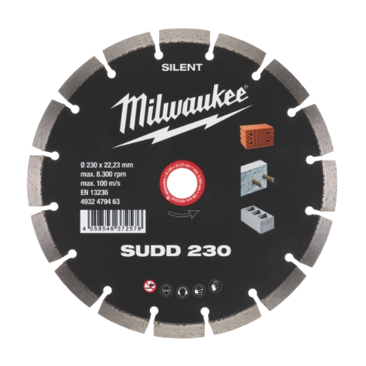 MILWAUKEE für harte Materialien Diamanttrennscheibe Silent SUDD 230 mm