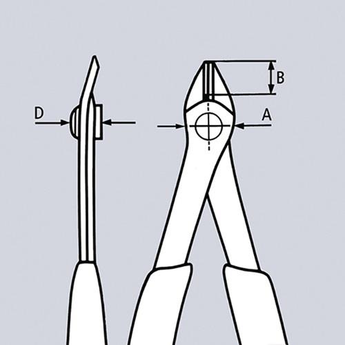 KNIPEX Elektronikseitenschneider Electronic Super-Knips L.125mm Form 0 Facette nein VDE