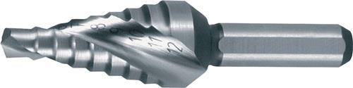 RUKO Stufenbohrer Bohrber.4-12mm HSS Spiralnut Gesamt-L.48mm Z.2 Stufen 9 RUKO