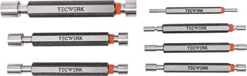 TECWERK Grenzlehrdornsatz H7 je 1 St.3,4,5,6,8,10,12mm m.Gut/Auss.TECWERK